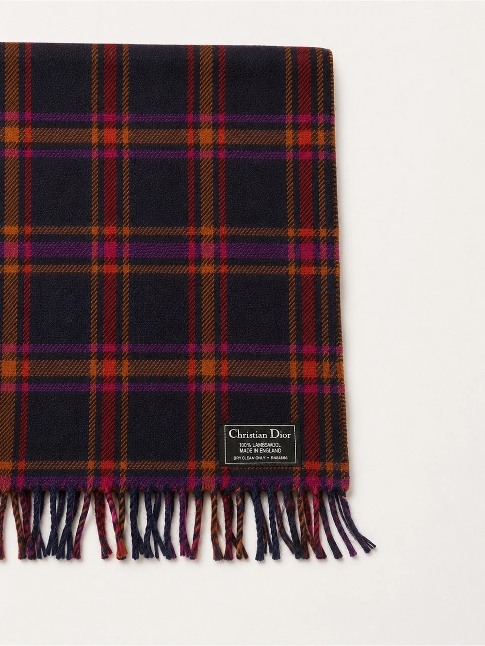 Dior lambswool plaid scarf